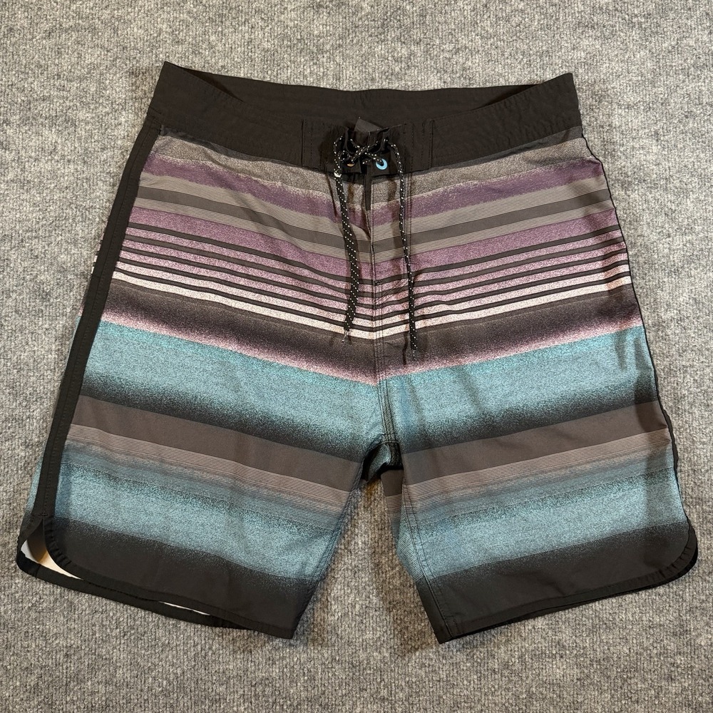 Burnside Surf Swim Board Shorts Men's Size 34 Striped Unlined